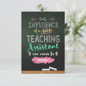 Invloed van een goede onderwijsassistent bedankkaart (Staand voorkant)