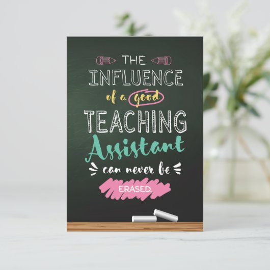 Invloed van een goede onderwijsassistent bedankkaart (Staand voorkant)
