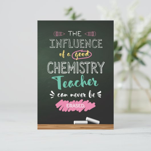 Invloed van een goede scheikundeleraar bedankkaart (Staand voorkant)