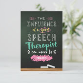 Invloed van een Good Speech Therapist Bedankkaart (Staand voorkant)