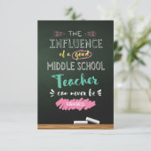 Invloed van een leraar in het middelbare onderwijs bedankkaart (Staand voorkant)
