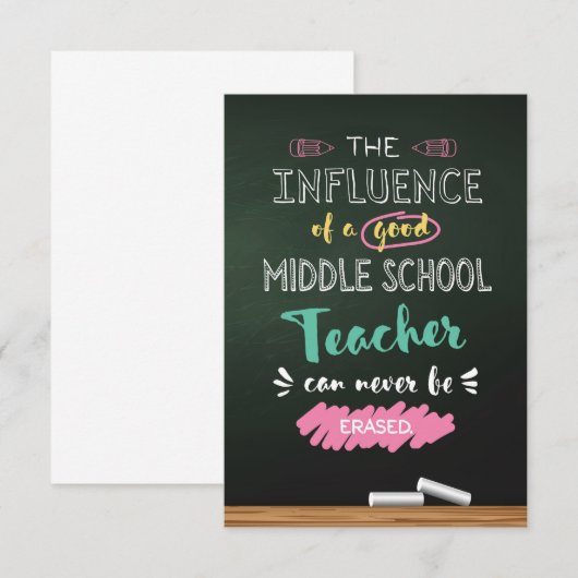 Invloed van een leraar in het middelbare onderwijs bedankkaart (Voorkant / Achterkant)