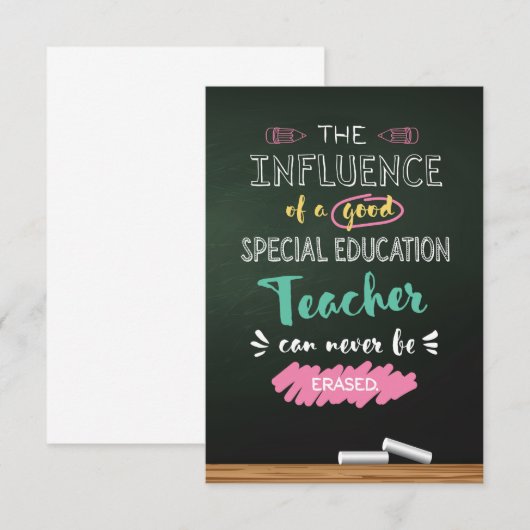 Invloed van een leraar voor goed speciaal onderwij bedankkaart (Voorkant / Achterkant)