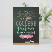 Invloed van een professor aan het college van goed bedankkaart (Staand voorkant)