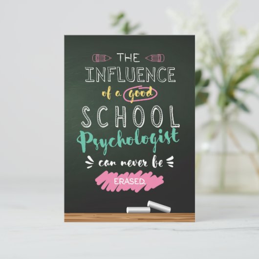 Invloed van een schoolpsycholoog bedankkaart (Staand voorkant)