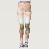 Invloed van Lijn en Kleur Goud Gewas Leggings (Voorkant)