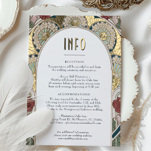 Invoegen INFO Blauwgroen Goud  Art Nouveau Folie Feestdagen Briefkaart