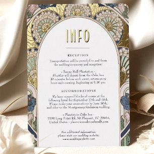 Invoegen INFO Navy Blue Gold  Art Nouveau Folie Feestdagen Briefkaart