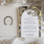 Invoegen INFO Navy Blue Gold  Art Nouveau Folie Feestdagen Briefkaart