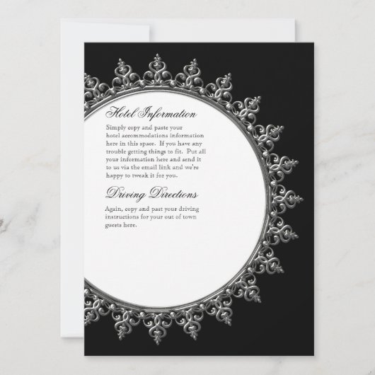 Invoegen informatie - klassieke barokvormige cirke kaart (Voorkant)