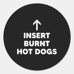 Invoegen Verbrande Hot Dogs Summer BBQ Hot Dog Ronde Sticker