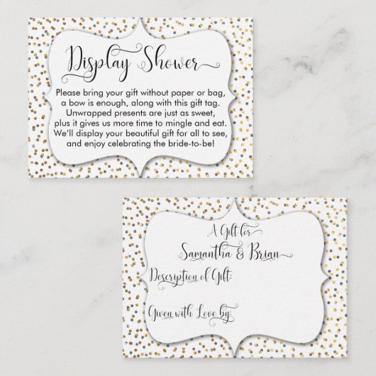 Invoegsel aangepaste display Shower, 2 Informatiekaartje (Voorkant / Achterkant)