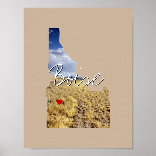 Invoegsel van de staatsfoto van Idaho en naam van Poster (Voorkant)