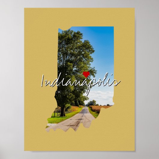 Invoegsel van de staatsfoto van Indiana en naam va Poster (Voorkant)