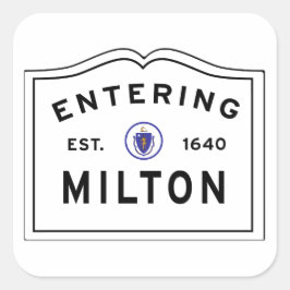 Invoer bij Milton MA Vierkante Sticker