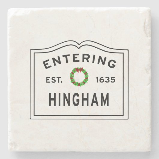 Invoer in Hingham MA Stenen Onderzetter (Voorkant)