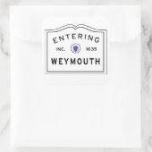 Invoer in Weymouth MA Vierkante Sticker (Tas)