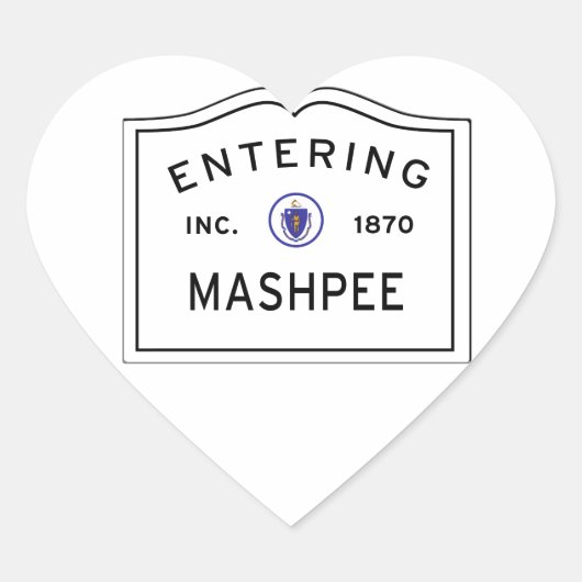 Invoer van Mashpee MA, Cape Cod Town teken Hart Sticker (Voorkant)
