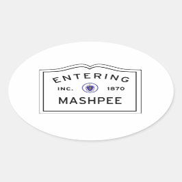 Invoer van Mashpee MA, Cape Cod Town teken Ovale Sticker