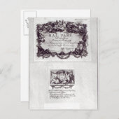 Invoerbiljet voor de bal in Versailles Briefkaart (Voorkant / Achterkant)