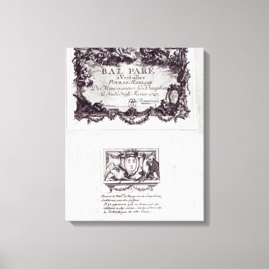 Invoerbiljet voor de bal in Versailles Canvas Afdruk (Voorkant)
