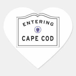 Invoeren van Cape Cod MA-teken Hart Sticker