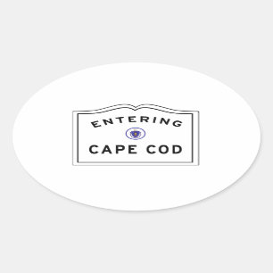 Invoeren van Cape Cod MA-teken Ovale Sticker