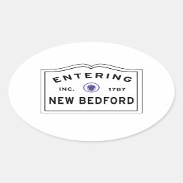 Invoeren van New Bedford MA Sign Ovale Sticker