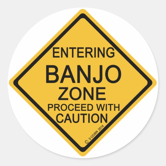 Invoering van Banjo Zone Ronde Sticker (Voorkant)