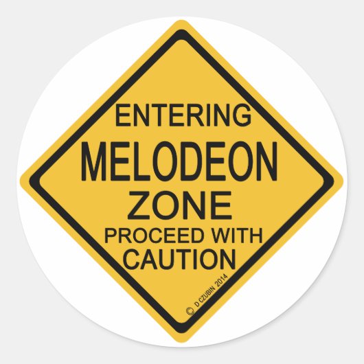 Invoering van de Melodeon Zone Ronde Sticker (Voorkant)