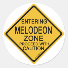 Invoering van de Melodeon Zone Ronde Sticker