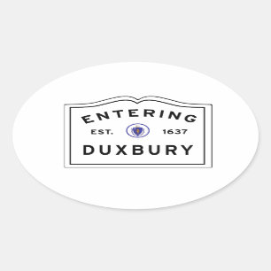 Invoering van de stad DUXBURY MA Ovale Sticker