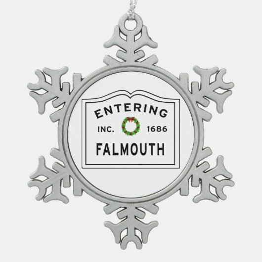 Invoering van Falmouth Tin Sneeuwvlok Ornament (Voorkant)