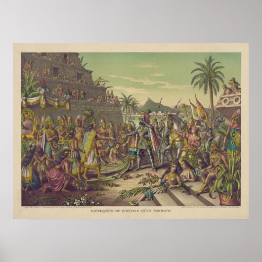 Invoering van het Hernan Cortez in Mexico op 8 nov Poster (Voorkant)