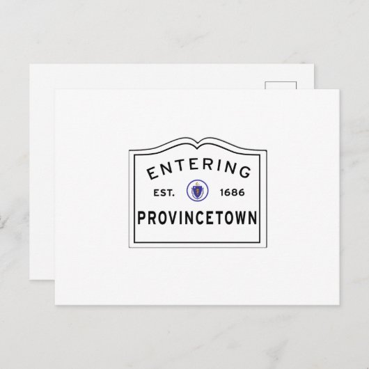 Invoering van het Provincetown MA-stadsteken Briefkaart (Voorkant / Achterkant)
