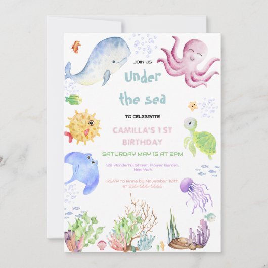 Invoering van het Zee van de eerste verjaardag ond Kaart (Voorkant)