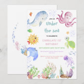 Invoering van het Zee van de eerste verjaardag ond Kaart (Voorkant / Achterkant)