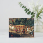 Invoering van Louis XIV en Maria Theresa in Briefkaart (Staand voorkant)