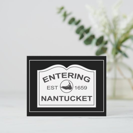 Invoering van Nantucket Est. 1659 Inloggen in zwar Briefkaart (Staand voorkant)
