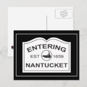 Invoering van Nantucket Est. 1659 Inloggen in zwar Briefkaart (Voorkant / Achterkant)