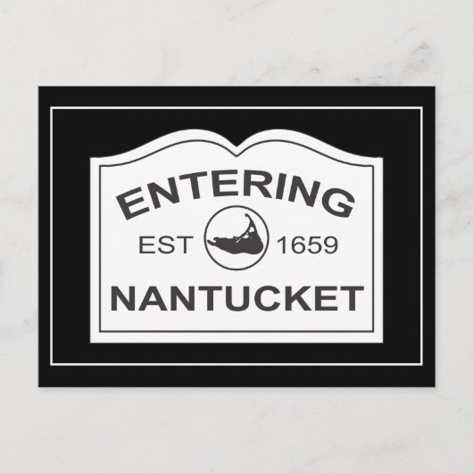 Invoering van Nantucket Est. 1659 Inloggen in zwar Briefkaart (Voorkant)