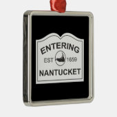 Invoering van Nantucket Est. 1659 Inloggen in zwar Metalen Ornament (Rechts)