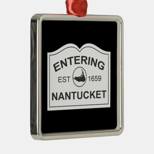 Invoering van Nantucket Est. 1659 Inloggen in zwar Metalen Ornament (Rechts)