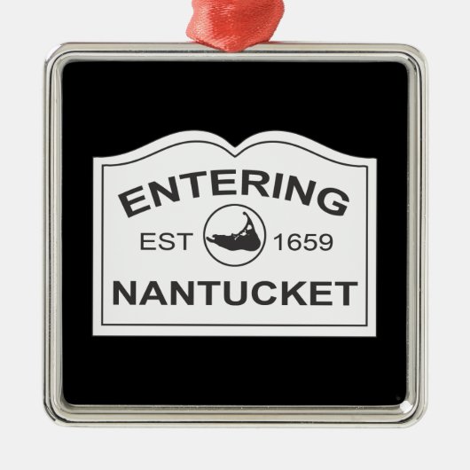 Invoering van Nantucket Est. 1659 Inloggen in zwar Metalen Ornament (Voorkant)