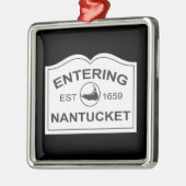 Invoering van Nantucket Est. 1659 Inloggen in zwar Metalen Ornament (Links)