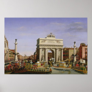 Invoering van Napoleon I in Venetië, 1807 Poster