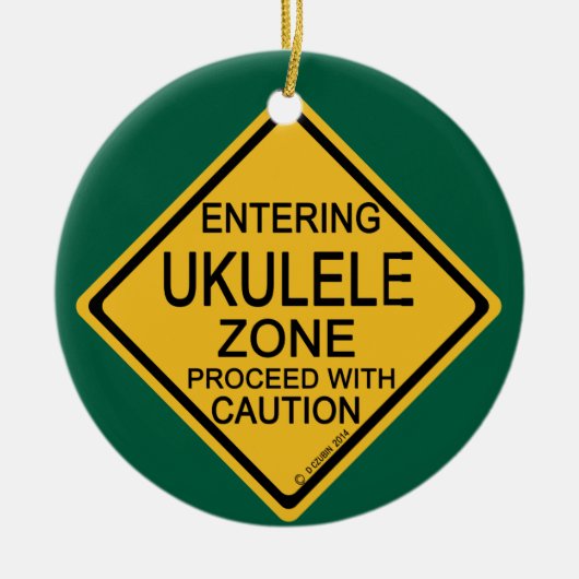 Invoering van Ukulele Zone Keramisch Ornament (Voorkant)