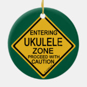 Invoering van Ukulele Zone Keramisch Ornament (Achterkant)
