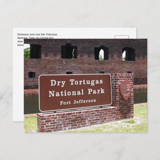 Invoerteken, Nationaal Park Dry Tortugas Briefkaart (Voorkant / Achterkant)