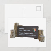 Invoerteken van het olympisch park bij het meer va briefkaart (Voorkant / Achterkant)